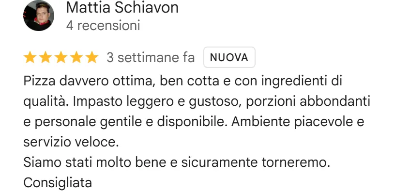 Recensione da Google del 20 agosto 2026, 5 stelle