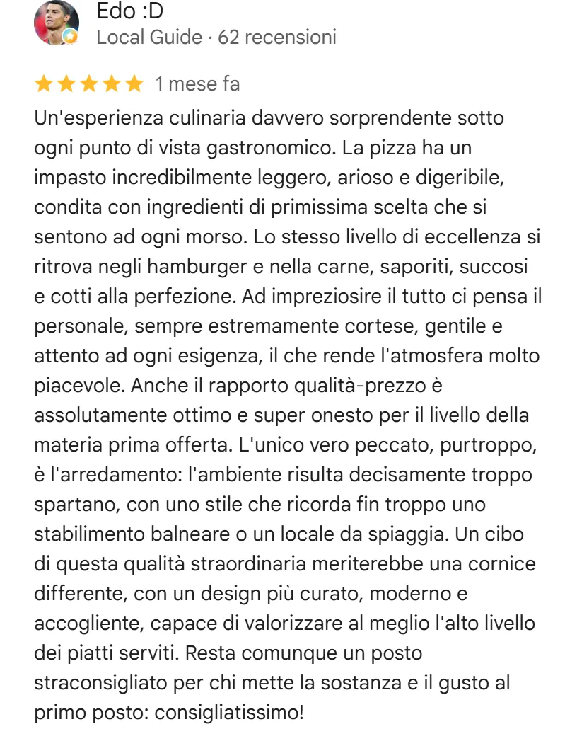 Recensione da Google del 2 agosto 2026, 5 stelle