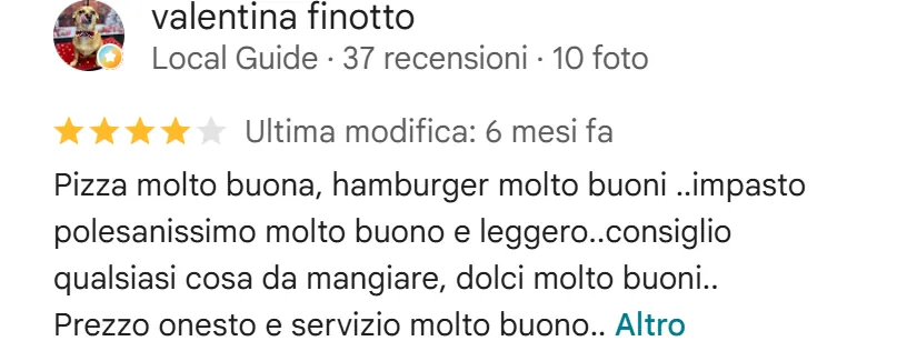 Recensione da Google del 21 dicembre 2025, 4 stelle