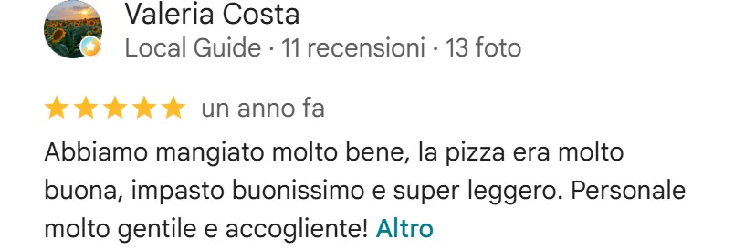 Recensione da Google del settembre 2025, 5 stelle