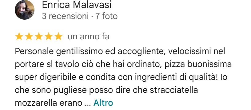 Recensione da Google del luglio 2025, 5 stelle
