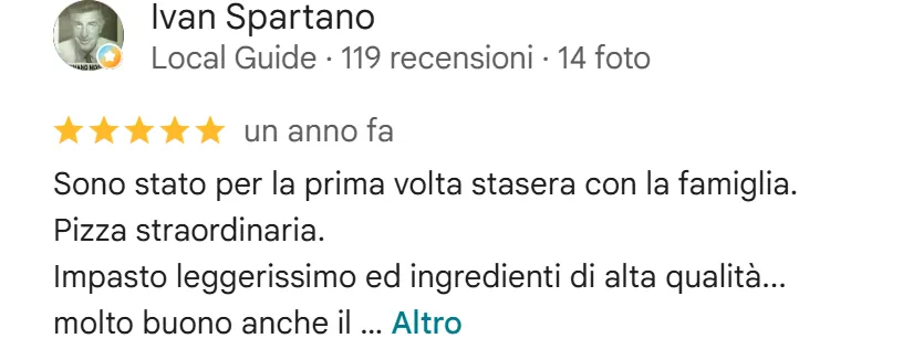 Recensione da Google del maggio 2025, 5 stelle