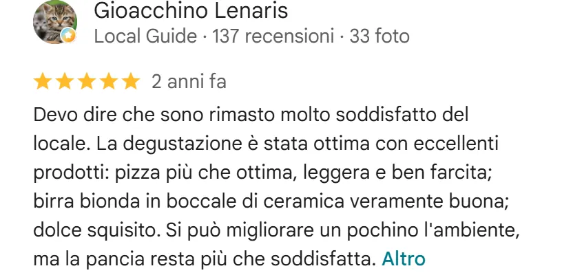 Recensione da Google del maggio 2025, 5 stelle
