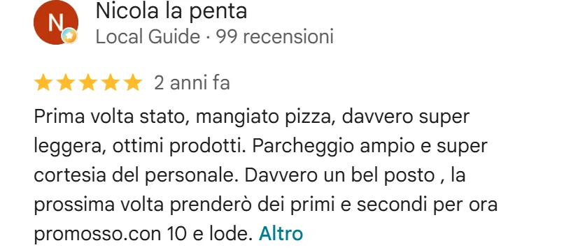 Recensione da Google del maggio 2025, 5 stelle