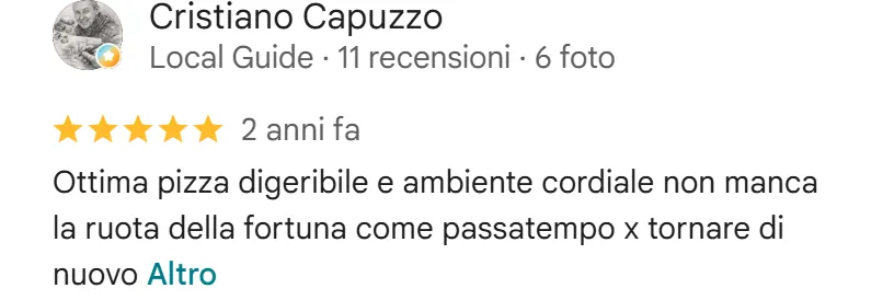 Recensione da Google del maggio 2024, 5 stelle